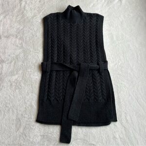 RW&CO Cable-knit Belted Sweater Vest